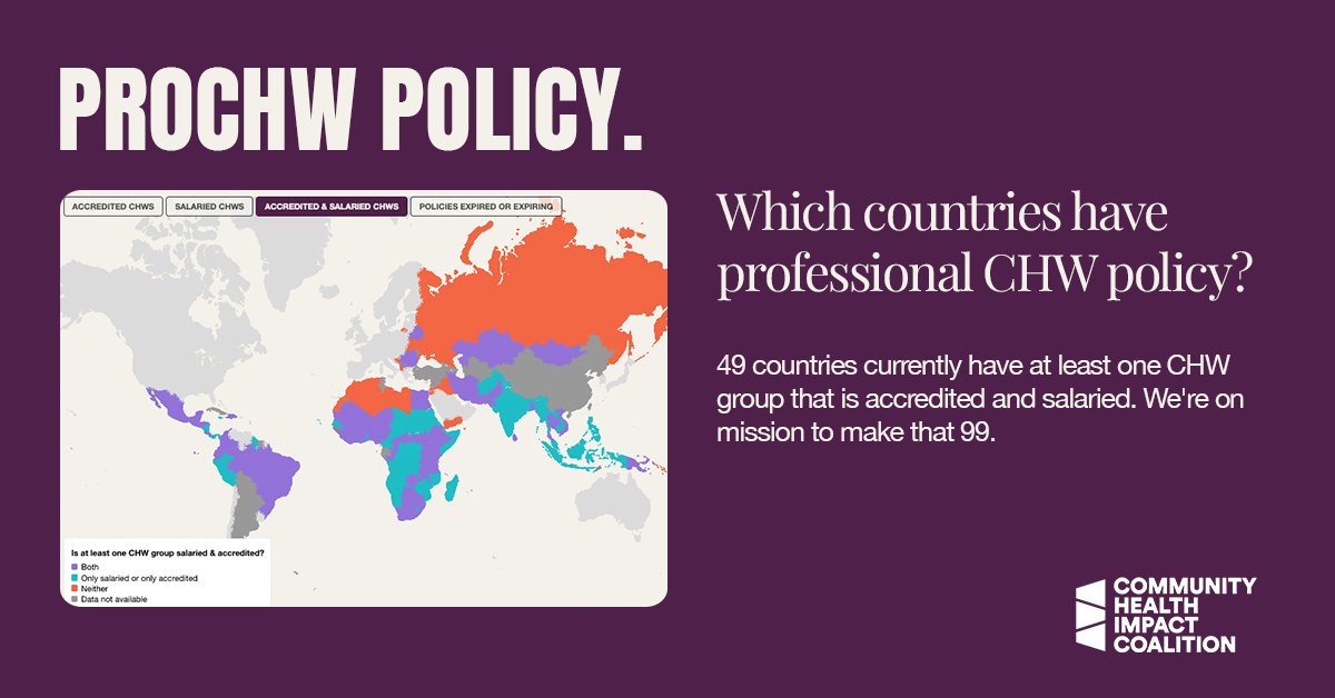 We are winning! Last month we saw a major policy win in Guatemala.

#proCHWs are now officially recognised, remunerated and registered as workers in 49 countries!

Check out the scoreboard and join the movement: sbee.link/6pcehyarwk
