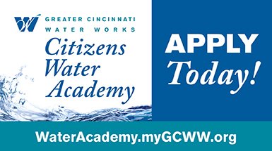 CincinnatiWater's tweet image. Want to learn more about your water?
APPLY TODAY at WaterAcademy.myGCWW.org
Every October, the GCWW Citizens Water Academy educates the community on the importance of water. The program offers a comprehensive overview of operations, including the treatment process, supply, and…