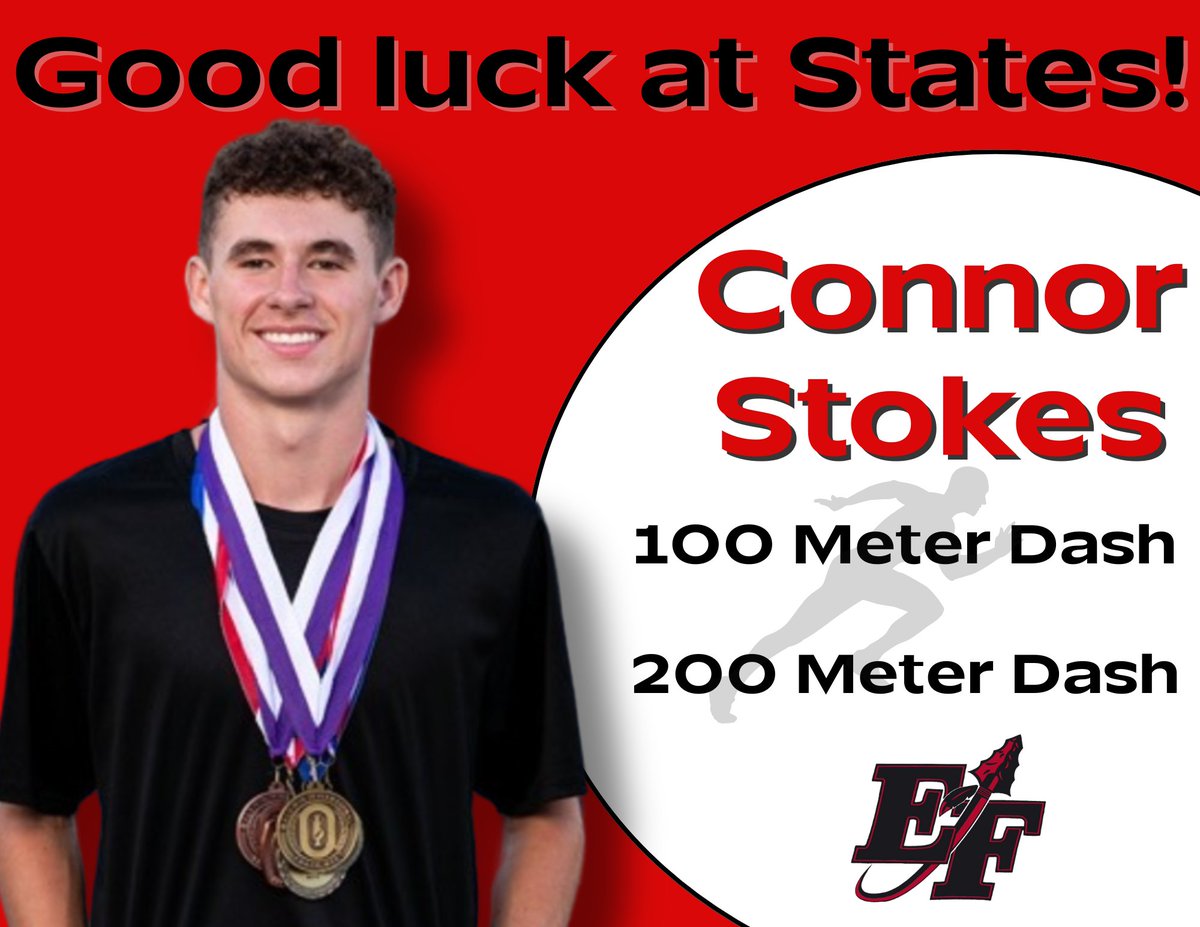 Good luck at PIAA State Track Championships this weekend, Conner Stokes! #warriorproud #100MeterDash #200MeterDash