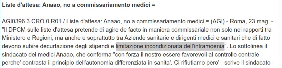 Il principale sindacato dei medici ospedalieri chiede che il taglio delle liste d'attesa non si trasformi in una limitazione "incondizionata" dell'intramoenia. Uhm.