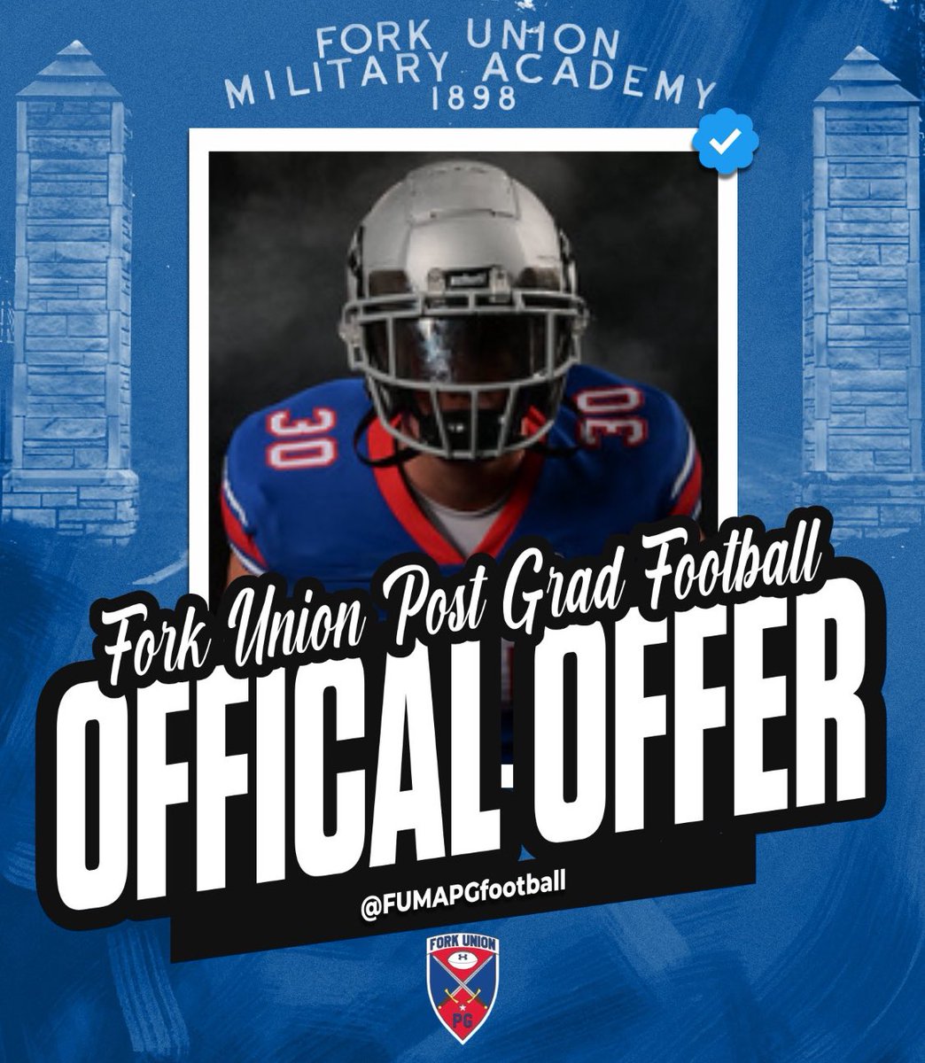 I’d like to say thank you to coach <a href="/CoachTroyTaylor/">Troy Taylor 🏈🙏</a> for my first official offer to play at Fork Union Post Grad
<a href="/MIexposure/">Michigan Exposure</a> <a href="/CoachMckenzie95/">Keith McKenzie</a> <a href="/SouthfieldFTBL/">Southfield A&T Warriors Football</a> <a href="/PrepRedzoneMI/">Prep Redzone Michigan</a> <a href="/FUMAPGFootball/">Fork Union Military Academy Post Grad Football</a>