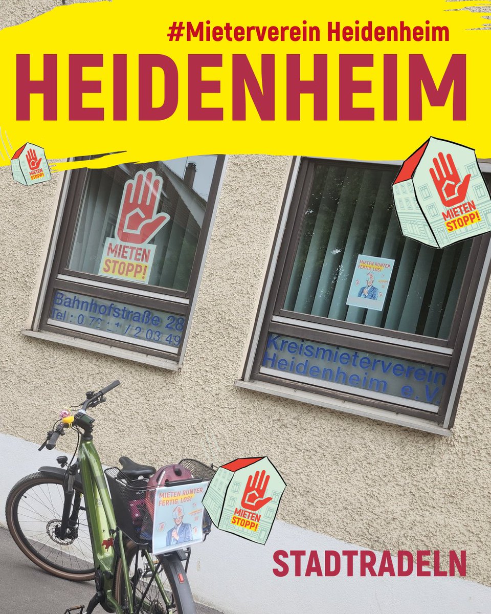 MietenstoppDE's tweet image. Mietenstopp #Aktionstage2025 - gestern ging es bereits in Heidenheim mit einem Stadtradeln los... 
"Mieten runter, fertig, los!"

#mieterverein #heidenheim #stadtradeln