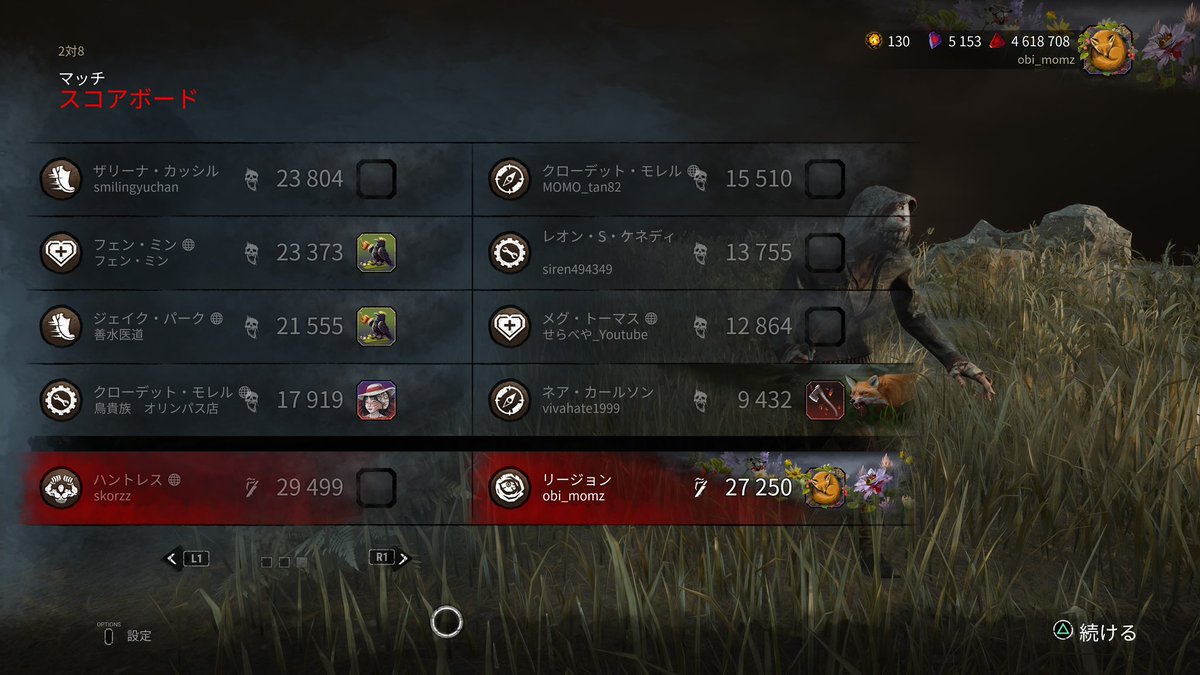 obiwan_cat's tweet photo. 通常はサバイバーしか遊んでないけど、2対8でキラーやってみたら全滅いっぱい取れて嬉しい😆相方さんと連携できた時の爽快感がハマる〜

#dbd #2v8 https://t.co/PM9W9tLVJ0