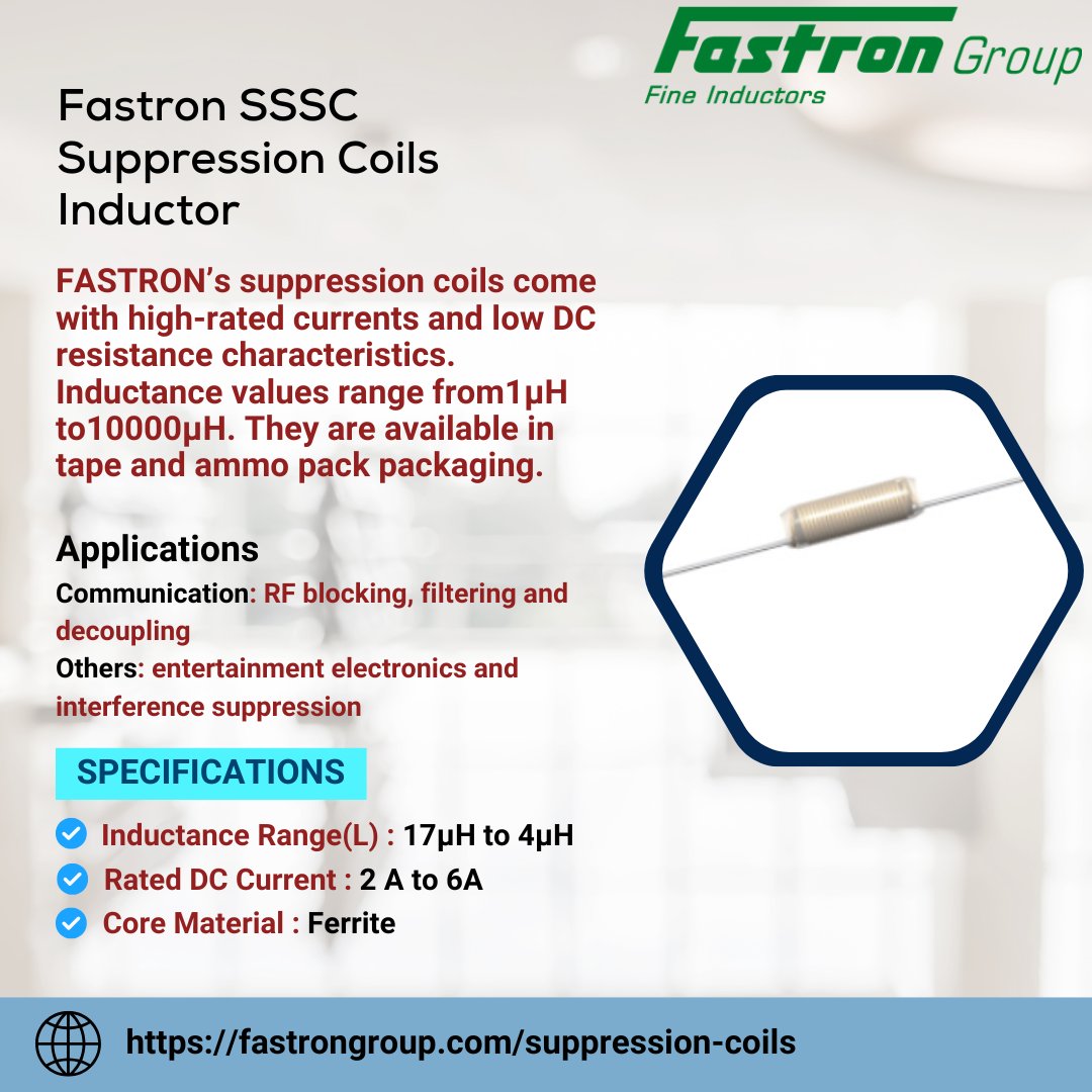 FastronGroup's tweet image. Fastron SSSC Suppression Coils Inductor 

For more info: fastrongroup.com/suppression-co…

#fastrongroup #sssc #suppressioncoils #inductors #rfblocking #emifiltering #powerinductors #electroniccomponents #highcurrentinductors #signalintegrity #passivecomponents #circuitdesign