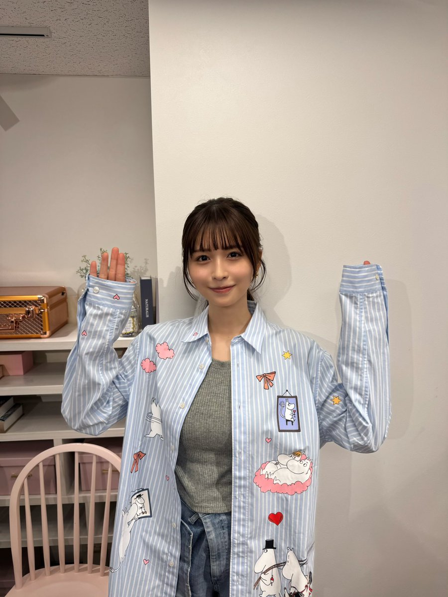 🩶 #長濱ねる ちゃん着用 □ Acne Studios x Moomin ボタンアップ