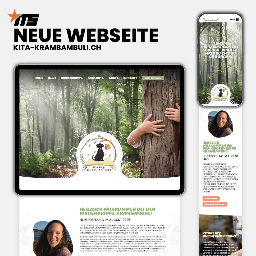 magicsystems's tweet photo. Entdecken Sie die neue Online-Präsenz der Kinderkrippe Krambambuli: https://t.co/Ce5Dv1h865 

#KinderkrippeKrambambuli #Möhlin #NeueWebseite #Kinderbetreuung #SEO #SocialMediaManagement #Webdesign #DankeFürDenAuftrag #LokaleZusammenarbeit #MagicSystems https://t.co/Mc3MutzaP8