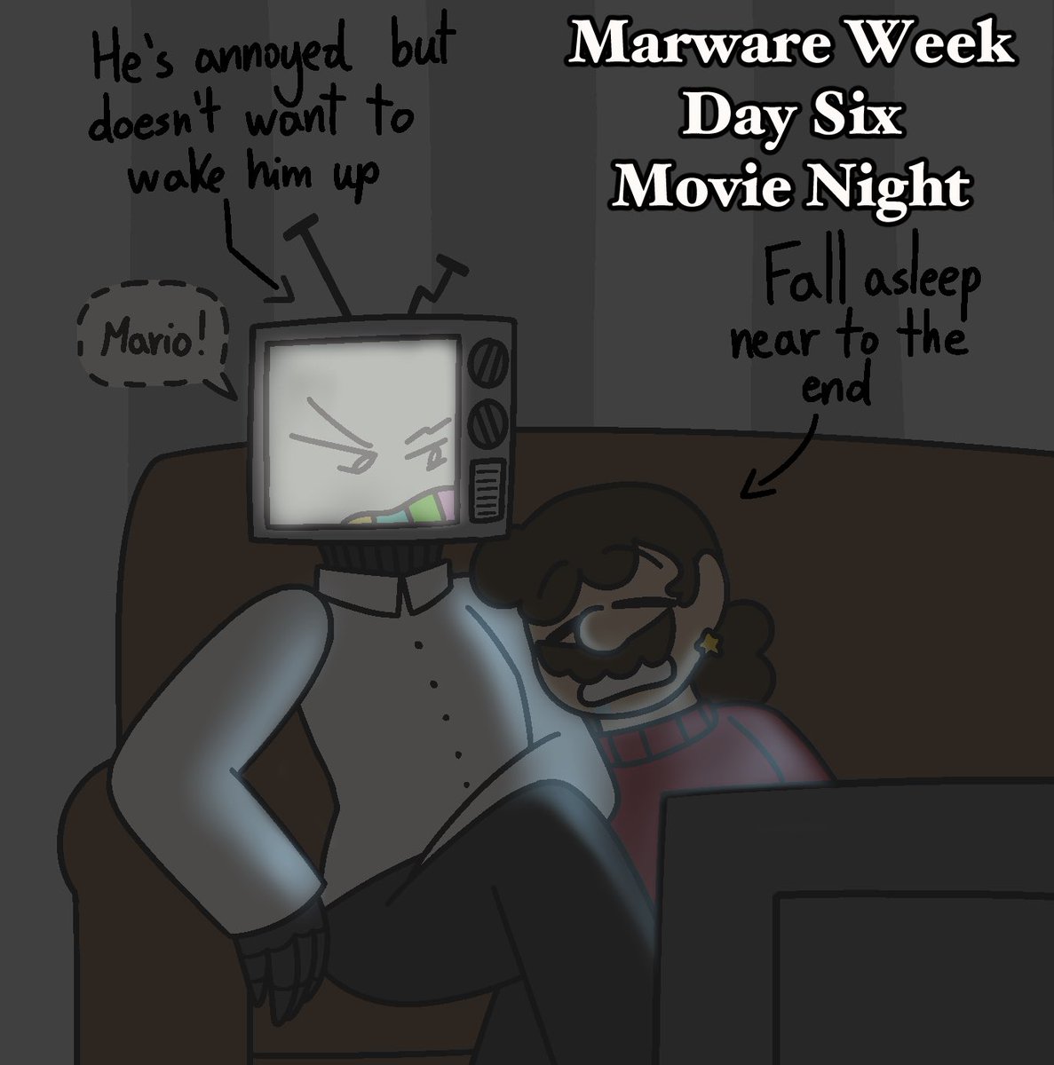 Lilac_Heart83's tweet photo. 🍿 MARWARE WEEK DAY SIX || MOVIE NIGHT 🍿

Watching a movie but your boyfriend fall asleep near to the end oop-

#smg4 #marware #marwareweek https://t.co/om1pv8abTx