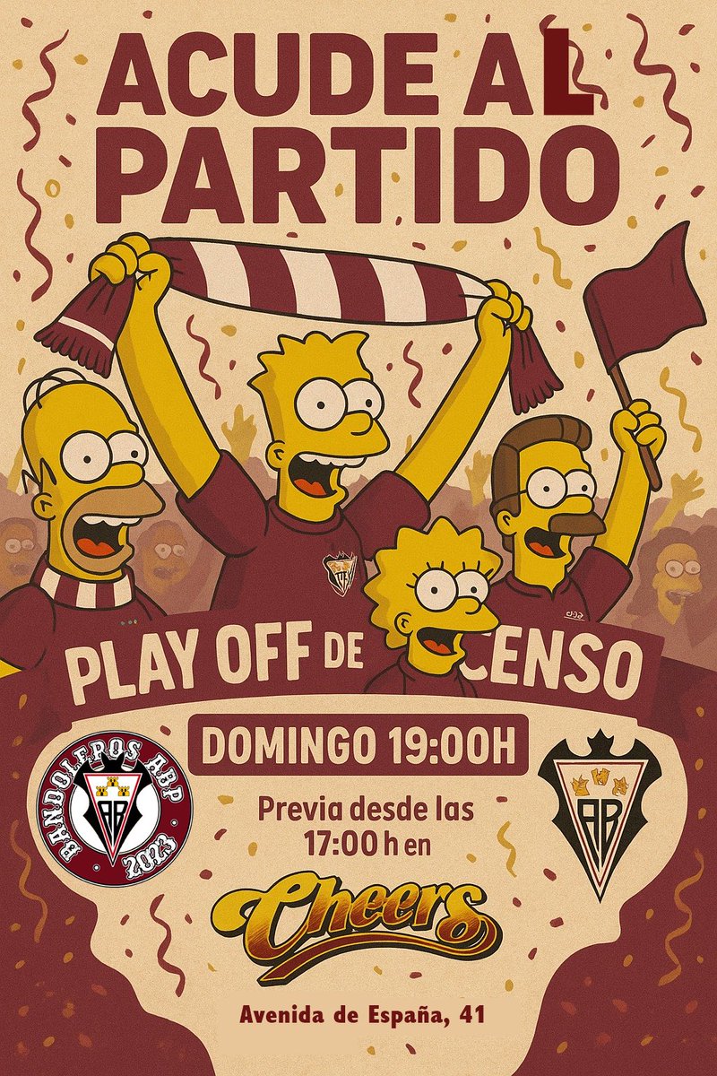 FIN DE SEMANA ALBACETISTA

Sábado 24 de Mayo
<a href="/AlbaceteBPSAD/">Albacete Balompié 🤍</a> vs Racing Club Ferrol

Previa 16:00 en el Bar Cheers
18:30 ANIMA HASTA EL FINA

Domingo 25 de Mayo
<a href="/AcademiaABP/">AcademiaABP</a> vs Yugo Socuéllamos

Previa 17:00 en el Bar Cheers
18:30h CUALQUIER ABONADO podrá ANIMAR DESDE LA GRADA