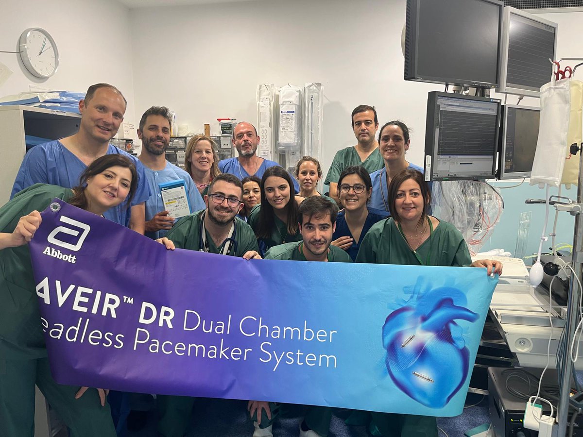 Emilio Constán (@constanemilio) on Twitter photo Implantation of the first Aveir dual-chamber leadless pacemaker in Andalucia. Thanks to <a href="/ManoloMolina8/">Manuel Molina-Lerma</a> for his invaluable assistance. <a href="/HospitalJaen/">Hospital Universitario de Jaén</a> <a href="/JTLLERGO/">Javier Torres</a> <a href="/AbbottCardio/">Abbott Cardiovascular</a> Implantation of the first Aveir dual-chamber leadless pacemaker in Andalucia. Thanks to <a href="/ManoloMolina8/">Manuel Molina-Lerma</a> for his invaluable assistance. <a href="/HospitalJaen/">Hospital Universitario de Jaén</a> <a href="/JTLLERGO/">Javier Torres</a> <a href="/AbbottCardio/">Abbott Cardiovascular</a>