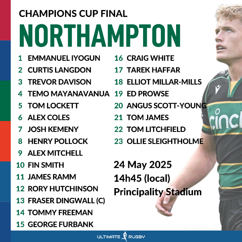 ultimaterugby's tweet photo. Champions Cup Final | Northampton Saints v Bordeaux 🏆

Your teams 🧾🧾

More ⬇

#ChampionsCup #NORvBOR