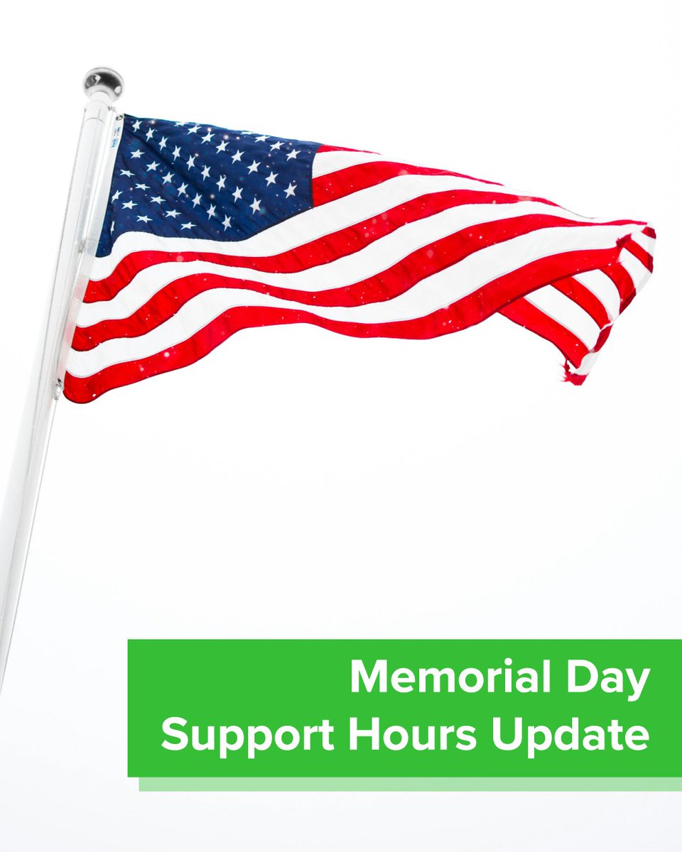 recdesk's tweet image. RecDesk will be closed on Monday, May 26 in honor of Memorial Day. We will revert to our regular hours on Tuesday, May 27.

#SupportHours #MemorialDay
