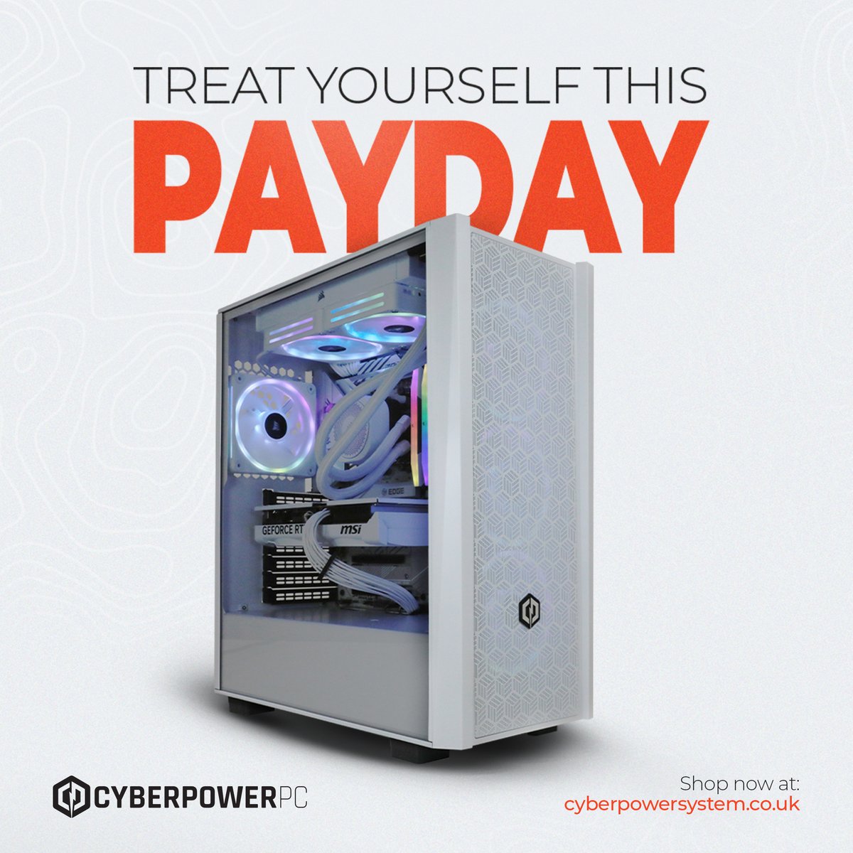 CyberPowerPC_UK's tweet photo. πΈ Itβs Payday Weekend. Time to Level Up.
Upgrade your setup with a custom-built CyberPowerPC, performance, style, and reliability all in one.
π Shop now: https://t.co/UbNJN9DuP1
#CyberPowerPC #PCGaming #PaydayWeekend #CustomPC #MSI #RTX #BuiltDifferent https://t.co/myl3oRKxKM
