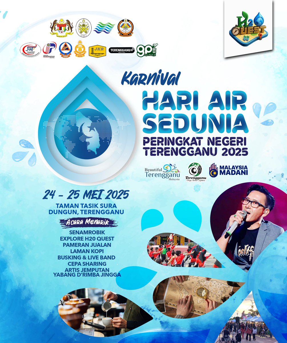 𝐊𝐀𝐑𝐍𝐈𝐕𝐀𝐋 𝐒𝐀𝐌𝐁𝐔𝐓𝐀𝐍 𝐇𝐀𝐑𝐈 𝐀𝐈𝐑 𝐒𝐄𝐃𝐔𝐍𝐈𝐀 𝐏𝐄𝐑𝐈𝐍𝐆𝐊𝐀𝐓 𝐍𝐄𝐆𝐄𝐑𝐈 𝐓𝐄𝐑𝐄𝐍𝐆𝐆𝐀𝐍𝐔 

Pelbagai aktiviti disediakan sepanjang 2 hari berlangsung. Semuanya akan berada di Taman Tasik Tanjung Sura, Dungun.