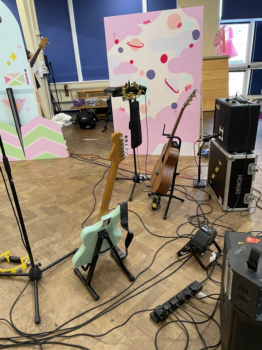 Our hall is being transformed ready for a music production for EYFS and Year 1. <a href="/bbbrigitte/">brigitte aphrodite</a> crecendorious theatre company