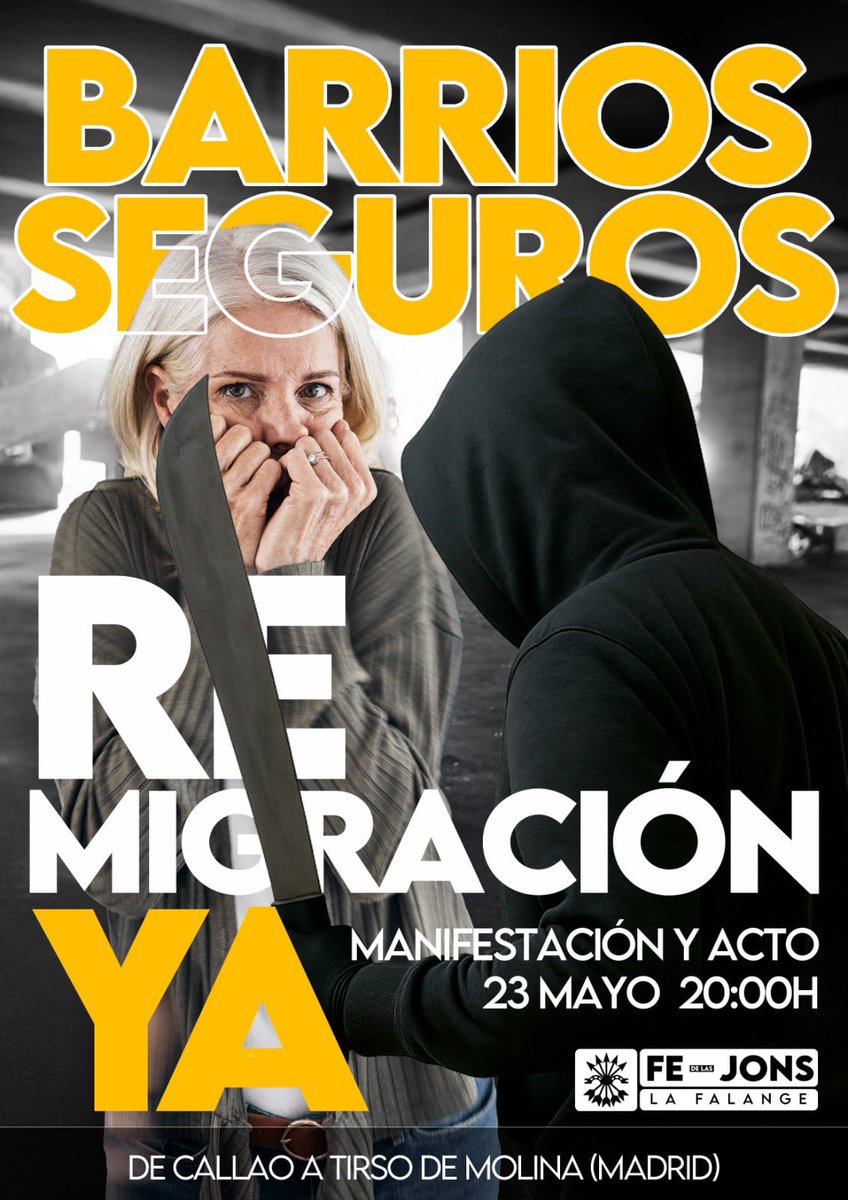 Esta tarde estaremos en Callao a las 20:00 h. y recorreremos el centro de Madrid para decir, alto y claro, ¡REMIGRACIÓN YA!
