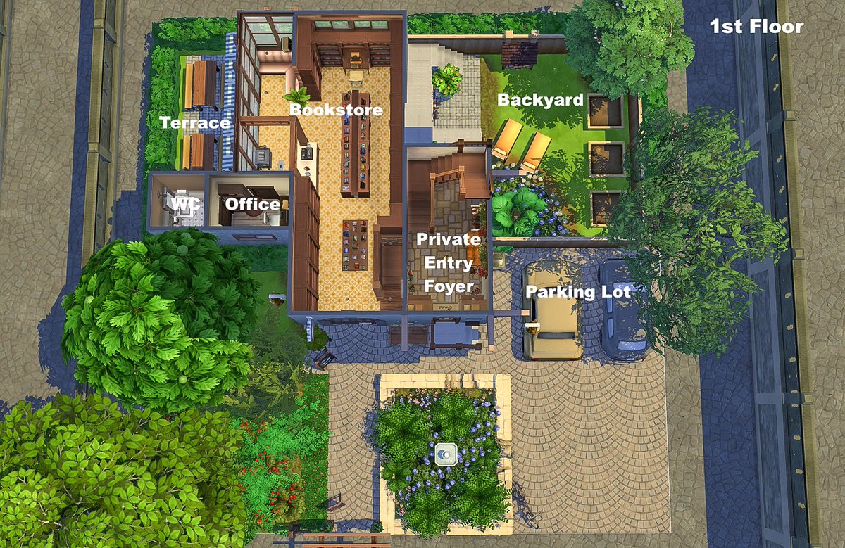asimialex's tweet image. These are the floor plans of my small business build "The Old Bookstore"
A store with little office, reading terrace, private entry & backyard on the ground floor.
Living/kitchen on the 2nd floor & 1bed/1bath on the 3rd floor.
#TheSims #TheSims4 #ShowUsYourBuilds @TheSimmersSquad