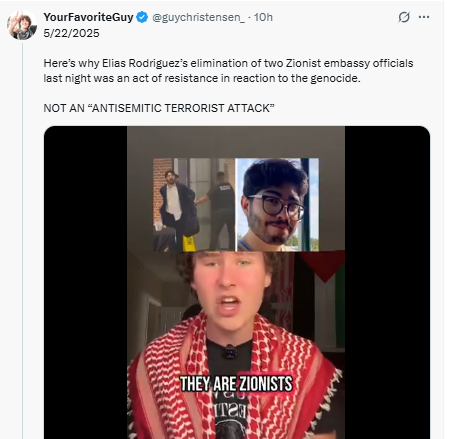 Meet Guy Christensen, a TikTok influencer with millions of followers who has built his platform by glorifying terrorism, spreading antisemitic propaganda, and most recently, celebrating the murder of Jews.

Here’s what he had to say about the brutal slayings of Sarah Milgrim and