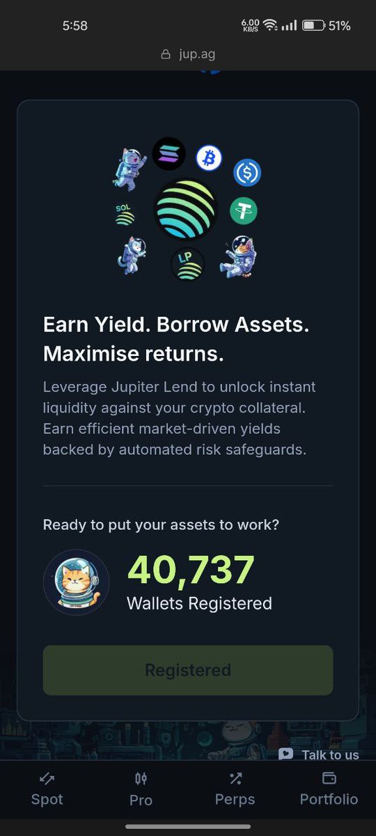 📣  $JUP User 📣

👉  Register wallet for early access jupiter lend 

🔲Link 👇

jup.ag/lend

👉 Use Phantom wallet

Don't miss 👍 #JUP #BitcoinPizzaDay