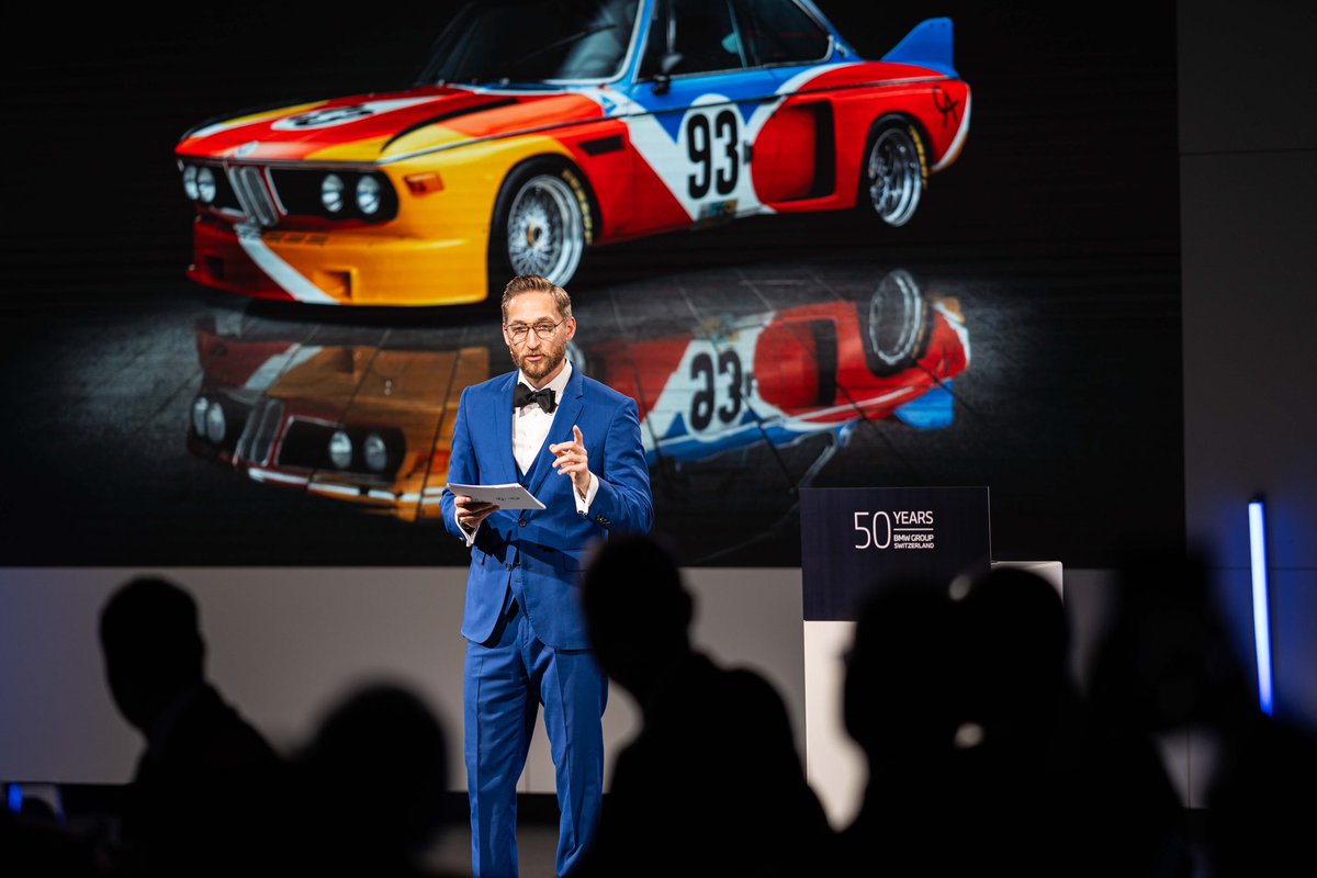 BossyGolf's tweet photo. Happy 50th Birthday to BMW SCHWEIZ 🥳 what an amazing event, featuring the famous BMW art cars, great guest speakers, super food, drink &amp; music. I feel very fortunate to be part of the BMW family 🇨🇭 https://t.co/pkhA5JMscP