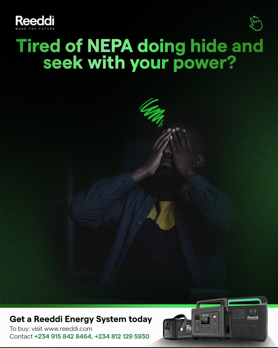 reeddi's tweet image. Tired of NEPA’s hide and seek?⚡
The Reeddi Energy Box is your smart solution for everyday power needs. 

🔋 Power your TV, fan, laptop &amp;amp; more
🎒 Portable &amp;amp; eco-friendly
🏠 Perfect for homes &amp;amp; small businesses

📞 Call +234 812 129 5930 | DM to order now!
#Reeddi #PowerMadeSimple