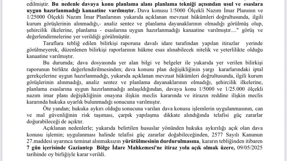 Yaşanılabilir bir kent mücadelemizde olumlu bir karar haberi daha aldık….
Şehitkamil ilçesi, Özgürlük
Mahallesi, 6530 ada 11,12,ve 14 parseli kapsayan alanda 1/25000 ve 1/5000 ölçekli ilave- revizyon
Nazım imar planı yapılmasına ilişkin Gaziantep Büyükşehir Belediye Meclisinin