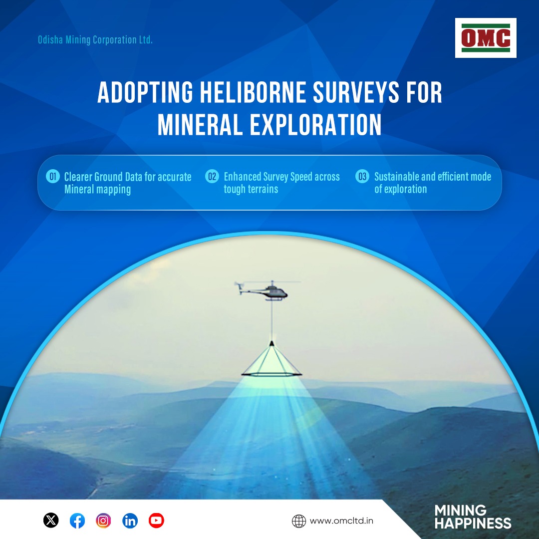 odisha_mining's tweet image. #OMC is revolutionizing #MineralExploration in #Odisha through Heliborne Geophysical Surveys—fast, non-invasive, ultra-precise and eco-friendly. Till date, we have mapped an expansive 2263.20 sq. km area covering 6 mineral rich blocks in the State.

#MiningProgress
