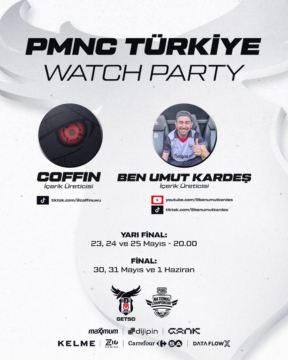PMNC Türkiye heyecanı başlıyor! 🎊

23-25 Mayıs’ta yarı finaller, 30 Mayıs - 1 Haziran’da ise büyük final! 

Bu coşkuya içerik üreticilerimizin watch party’lerinde katıl, maçları birlikte izleyip anın tadını çıkar!

Tarihi not et, ekran başında yerini al ve eğlenceli anlara