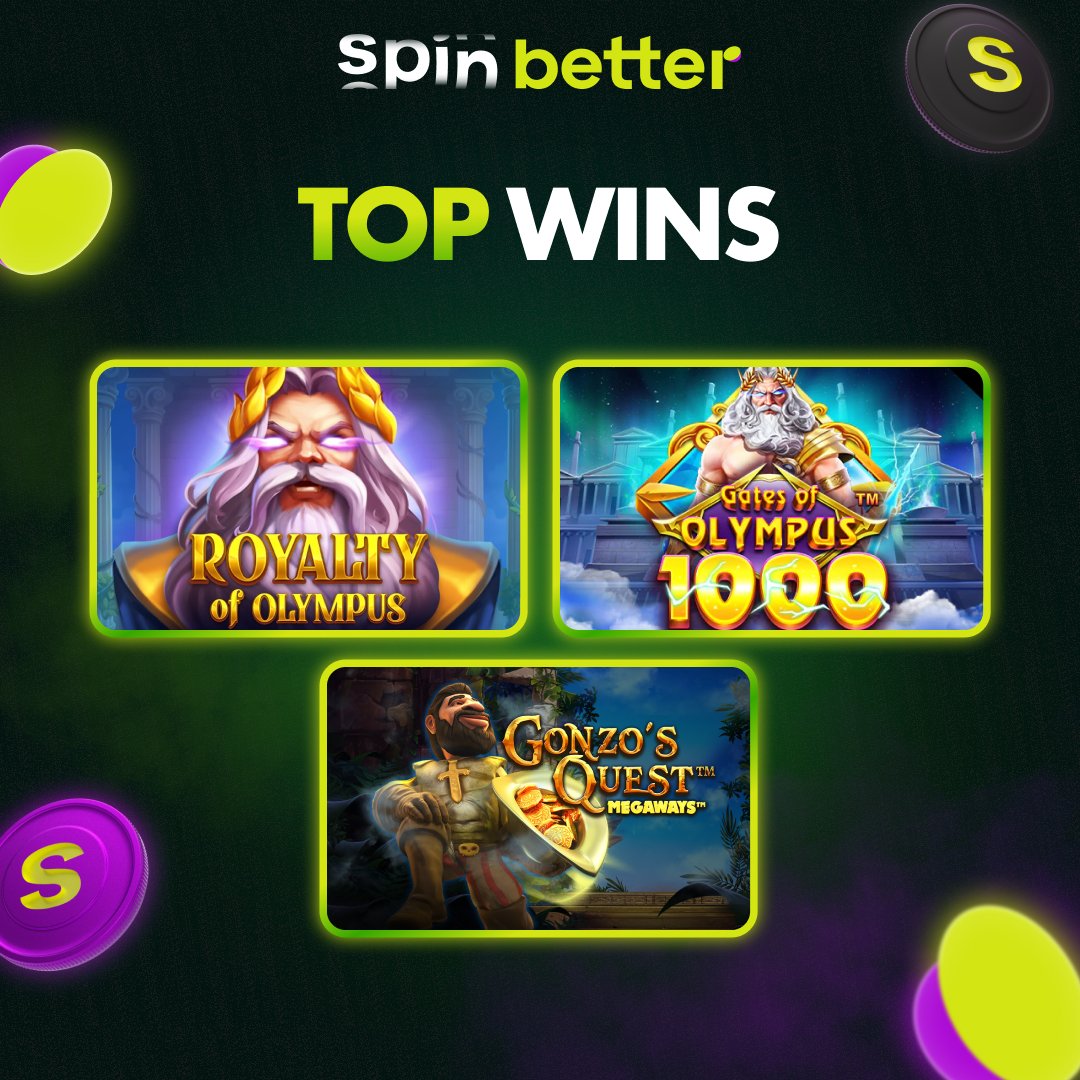 📊 Top Wins from May 20–21

💰 SpinBetter players keep breaking records:
 – 👑 Royalty of Olympus by Barbara Bang — x2552
 – ⚡️ Gates of Olympus 1000 by Pragmatic Play — x1875
 – 🗿 Gonzo's Quest Megaways™ by Red Tiger — x1559

🎯 Try your luck — maybe the next record will be