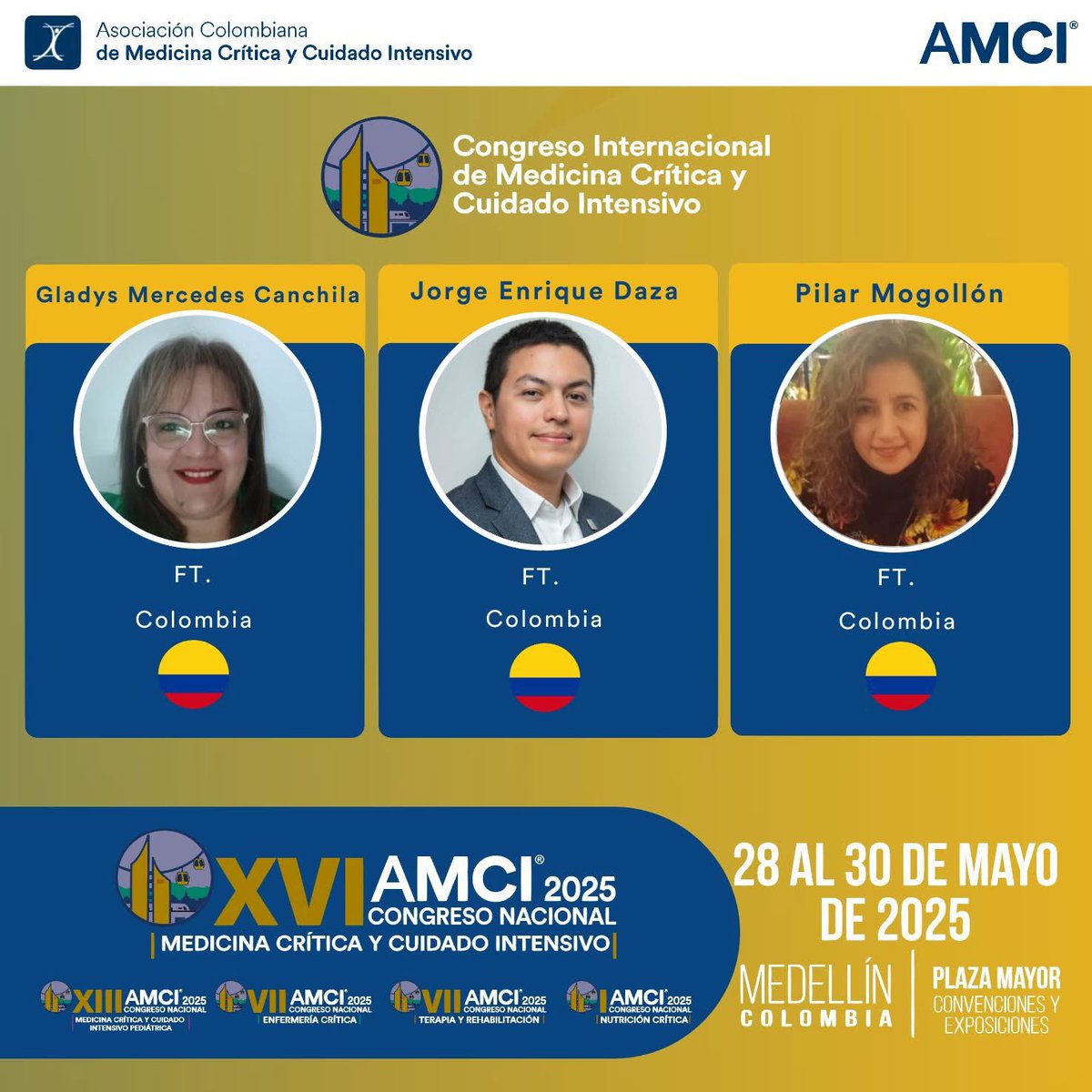 AMCI (@amci_colombia) on Twitter photo Presentamos más invitados al #CongresoAMCI. En 4 días nos veremos en <a href="/plazamayormed/">Plaza Mayor Medellín</a>
¡Experiencias de Alto impacto!
Consulta el programa académico y crea tu ruta:
🔗congresoamci.com/programa-acade…
🗓28 al 30 de mayo 2025
📍 Medellín - Colombia Presentamos más invitados al #CongresoAMCI. En 4 días nos veremos en <a href="/plazamayormed/">Plaza Mayor Medellín</a>
¡Experiencias de Alto impacto!
Consulta el programa académico y crea tu ruta:
🔗congresoamci.com/programa-acade…
🗓28 al 30 de mayo 2025
📍 Medellín - Colombia