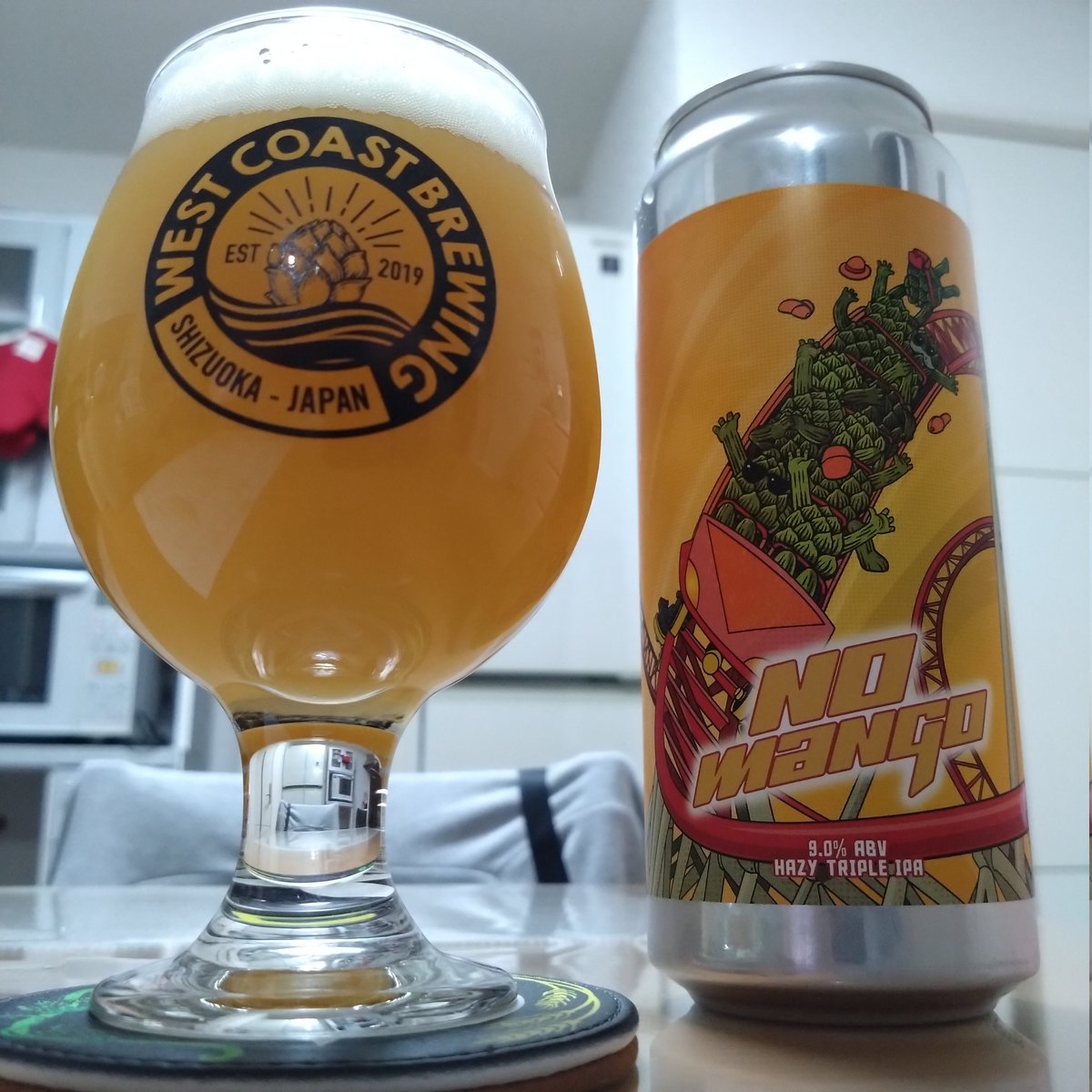 nasu_ha_nasu's tweet photo. 乾杯🍻
#WESTCOASTBREWING
#NoMango 
BeEasyBrewingコラボビール

本当にマンゴー入ってないんだ。。。
色も味もねっとり感もマンゴーなのに
甘いけどクドくないし
苦味もちゃんとあるし
何なんだこのビール
そして9％あるのにめちゃ呑みやすい
旨いそして凄い
だからビールはやめられない https://t.co/93E5dukV2X