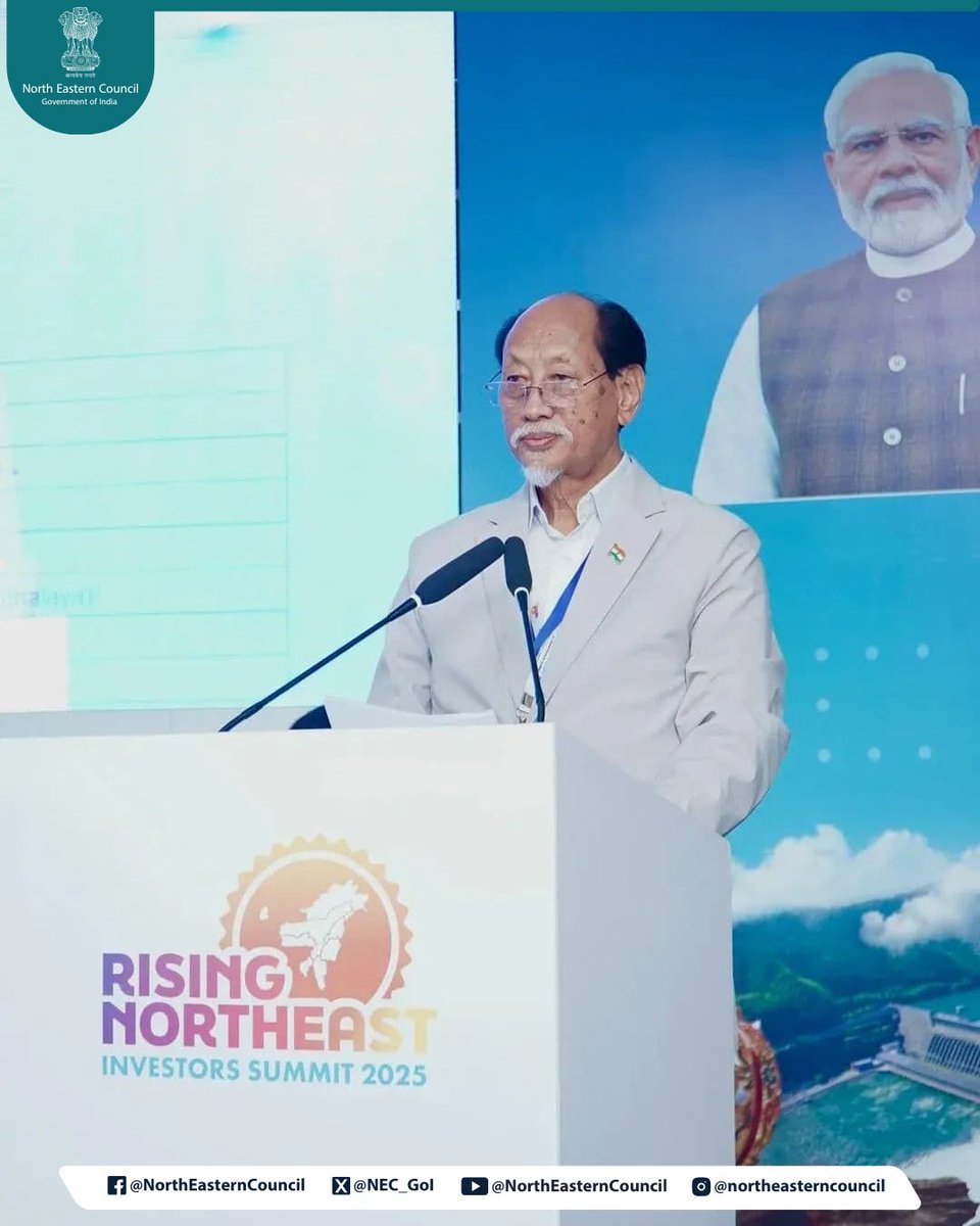 NorthEasternCouncil (@nec_goi) on Twitter photo Shri <a href="/Neiphiu_Rio/">Neiphiu Rio</a> highlights Nagaland's transformation journey at #RisingNorthEast Summit, emphasizing competitiveness in textiles & the region's unique crafts. Calls Northeast a 'gold mine' for investors! #NEC #InvestInNER #NorthEastOnTheRise Shri <a href="/Neiphiu_Rio/">Neiphiu Rio</a> highlights Nagaland's transformation journey at #RisingNorthEast Summit, emphasizing competitiveness in textiles & the region's unique crafts. Calls Northeast a 'gold mine' for investors! #NEC #InvestInNER #NorthEastOnTheRise