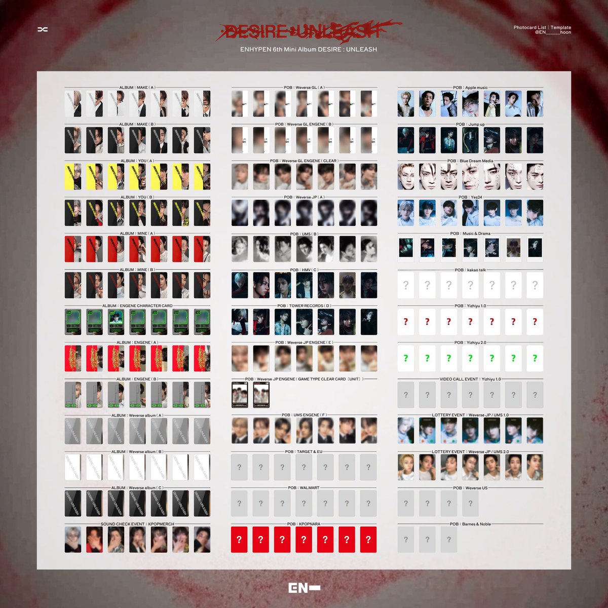 🍥⸝꙳ ⁡ ENHYPEN 6th Mini Album DESIRE : UNLEASH ⁡ Album｜POB