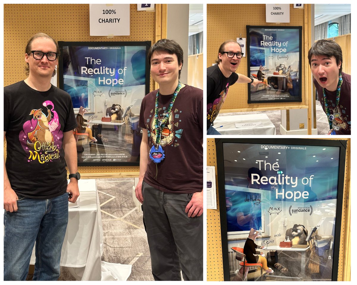 Swing by the #CFZ2025 charity auction and check out the signed poster of The Reality of Hope up for bidding all for a great cause!

And don’t miss the documentary screening on Sunday at 14:00 at <a href="/cfconvention/">ConFuzzled</a>

#RealityofHopeFilm

<a href="/photografotter/">Photter is on bluesky @photographotter.bsky.social</a> <a href="/HiyuMarten/">HIYU 🚀</a> <a href="/Joeahunting/">Joe Hunting</a>