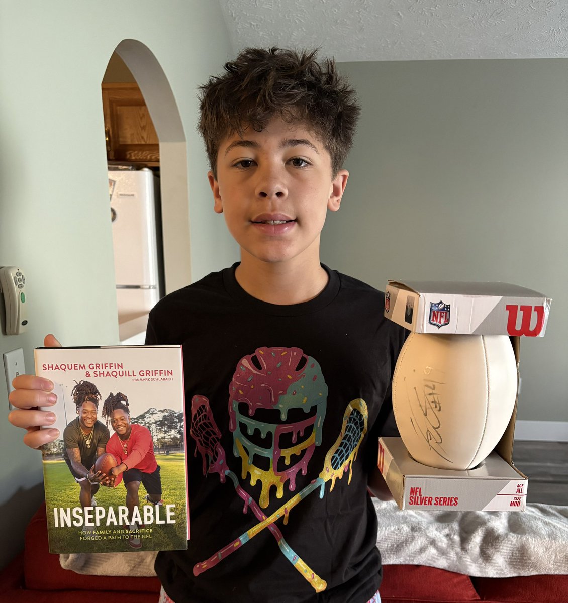 Erika Austin (@eoz1068) on Twitter photo Thanks <a href="/Shaquemgriffin/">shaquem griffin</a> for signing the football for my son and the book for me! It was a pleasure to meet you at Licensing Expo. I hope the next time you are back on UCF’s campus, you can connect with my bestie, <a href="/CoachDanaB/">Dana Boone</a> #inspiration #familyinsports Thanks <a href="/Shaquemgriffin/">shaquem griffin</a> for signing the football for my son and the book for me! It was a pleasure to meet you at Licensing Expo. I hope the next time you are back on UCF’s campus, you can connect with my bestie, <a href="/CoachDanaB/">Dana Boone</a> #inspiration #familyinsports