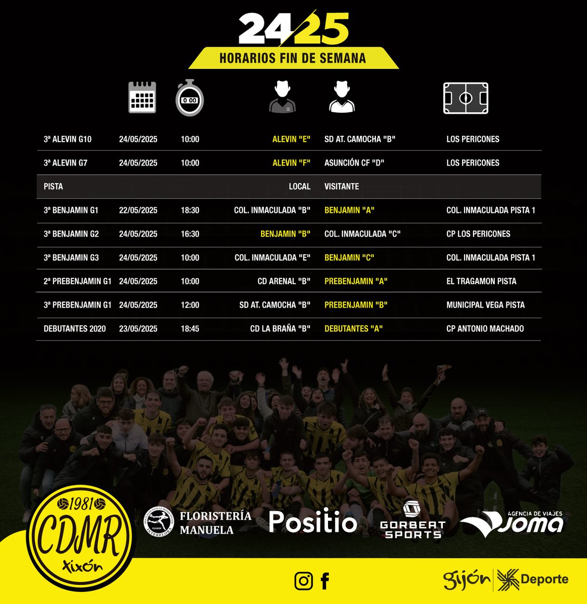 ⚽ Partidos del fin de semana ⚽

¡Vamos, Manolo! 🟡⚫