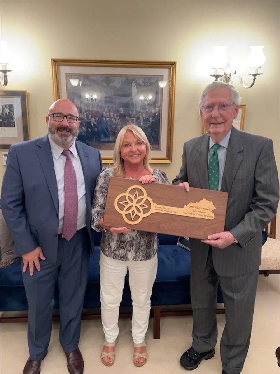KY League of Cities (@kyleaguecities) on Twitter photo The Kentucky League of Cities presented <a href="/SenMcConnell/">U.S. Senator Mitch McConnell</a> with the Key to Kentucky Cities award this week in Washington, D.C. KLC Executive Director/CEO J.D. Chaney and KLC President Mayor Rita Dotson made the presentation in recognition of his longstanding commitment to Kentucky’s The Kentucky League of Cities presented <a href="/SenMcConnell/">U.S. Senator Mitch McConnell</a> with the Key to Kentucky Cities award this week in Washington, D.C. KLC Executive Director/CEO J.D. Chaney and KLC President Mayor Rita Dotson made the presentation in recognition of his longstanding commitment to Kentucky’s
