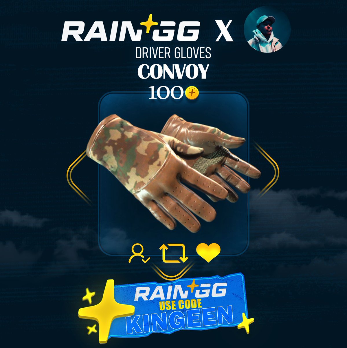 🎂HAPPY BIRTHDAY RAINGG!🎂

Let's celebrate RainGG's Birthday togheter with a $100 GIVEAWAY! 🥳🥳

✅Follow <a href="/1KingeeN/">KingeeN</a> + <a href="/raindotgg/">Rain.gg</a> 
✅RT + TAG 1 FRIEND
✅use code KINGEEN on RainGG rain.gg/r/KINGEEN

Winner will get rolled in 7 days!🕑

Good Luck and HAPPY B-DAY RAINGG!⛈️