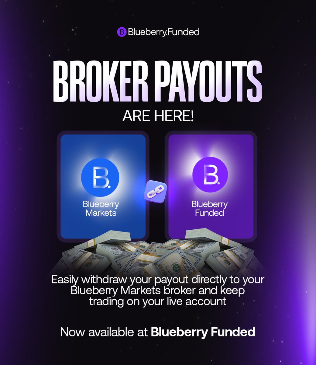Blueberry Funded (@blueberryfunded) on Twitter photo Broker Payout Withdrawals from Blueberry Funded to Blueberry Markets are here!
Increase your Payouts by 10% by withdrawing them through your <a href="/BlueberryMkts/">Blueberry.</a> live account. Get 10% Deposit Bonus on every withdrawal! 🔥
Being backed by a Tier-1 regulated broker has its perks. We’re Broker Payout Withdrawals from Blueberry Funded to Blueberry Markets are here!
Increase your Payouts by 10% by withdrawing them through your <a href="/BlueberryMkts/">Blueberry.</a> live account. Get 10% Deposit Bonus on every withdrawal! 🔥
Being backed by a Tier-1 regulated broker has its perks. We’re