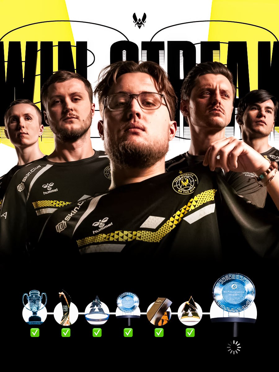 CS2_UA's tweet photo. 🤔 Cup No.7 on the horizon?

📈 If they win the tournament, 🇫🇷 Vitality will have a 30-match win streak. https://t.co/XizmHK2ZbR
