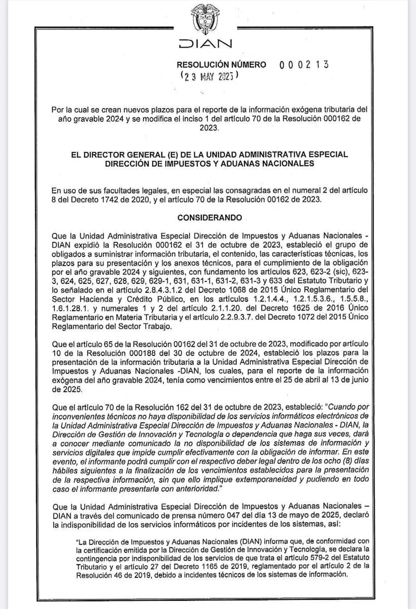 FCS_CA_SAS's tweet photo. Ampliación plazos reporte información exógena tributaria 
#Dian https://t.co/LqO5C08VrJ