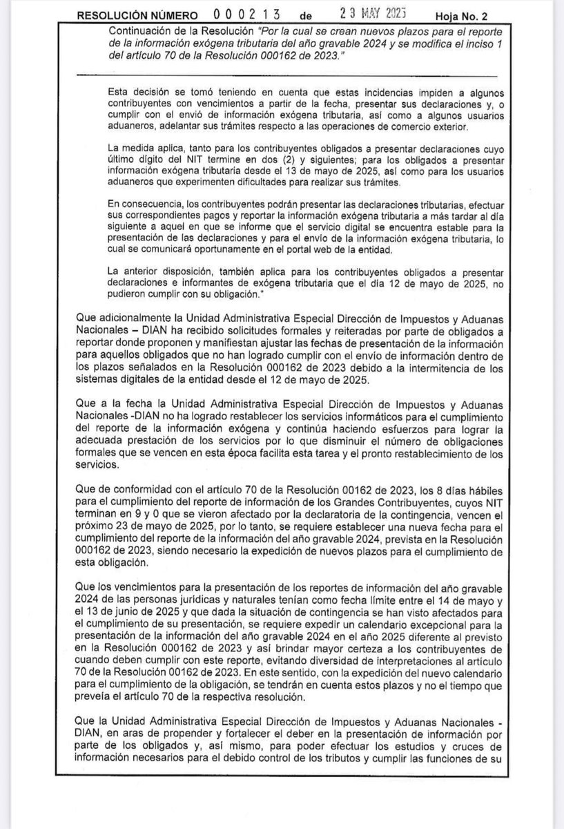 FCS_CA_SAS's tweet photo. Ampliación plazos reporte información exógena tributaria 
#Dian https://t.co/LqO5C08VrJ