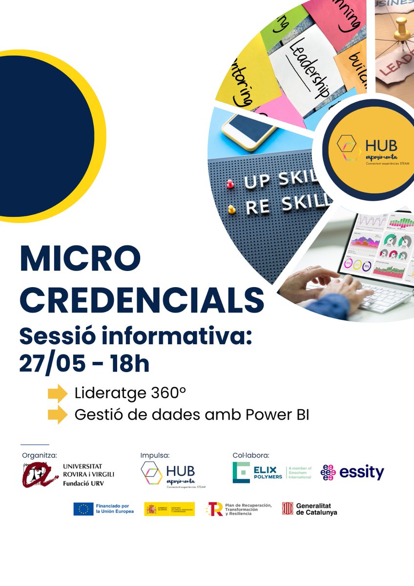 Hub Experimenta (@hubexperimenta) on Twitter photo 🚀 Vols fer créixer el teu lideratge o dominar Power BI?
El <a href="/HubExperimenta/">Hub Experimenta</a> i la <a href="/fundacioURV/">Fundació URV</a> presenten 3 #microcredencials pràctiques, transversals i subvencionades! 🎓
📅 Sessió informativa: 27/05 – 18h
📍 Presencial i streaming
🔗 + info: fundacio.urv.cat/es/formacion-p… 🚀 Vols fer créixer el teu lideratge o dominar Power BI?
El <a href="/HubExperimenta/">Hub Experimenta</a> i la <a href="/fundacioURV/">Fundació URV</a> presenten 3 #microcredencials pràctiques, transversals i subvencionades! 🎓
📅 Sessió informativa: 27/05 – 18h
📍 Presencial i streaming
🔗 + info: fundacio.urv.cat/es/formacion-p…