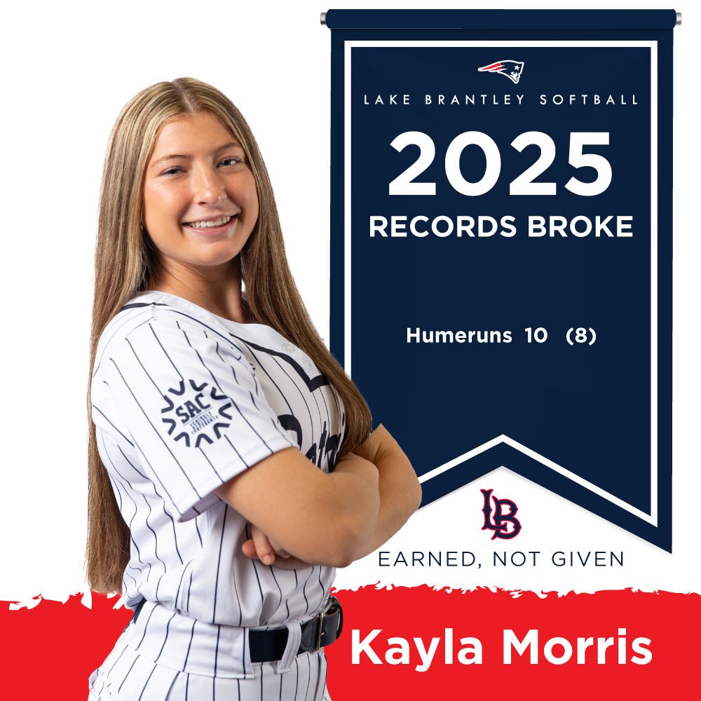 Lake Brantley Softball (@lakebrantleysb) on Twitter photo Rumor has it, some of those softballs are still in orbit. From game-tying bombs to walk-off winners, <a href="/Kaylamorris2025/">Kayla Morris</a> delivered all season, and now she’s your new single-season home run queen. #GoPatriots Rumor has it, some of those softballs are still in orbit. From game-tying bombs to walk-off winners, <a href="/Kaylamorris2025/">Kayla Morris</a> delivered all season, and now she’s your new single-season home run queen. #GoPatriots