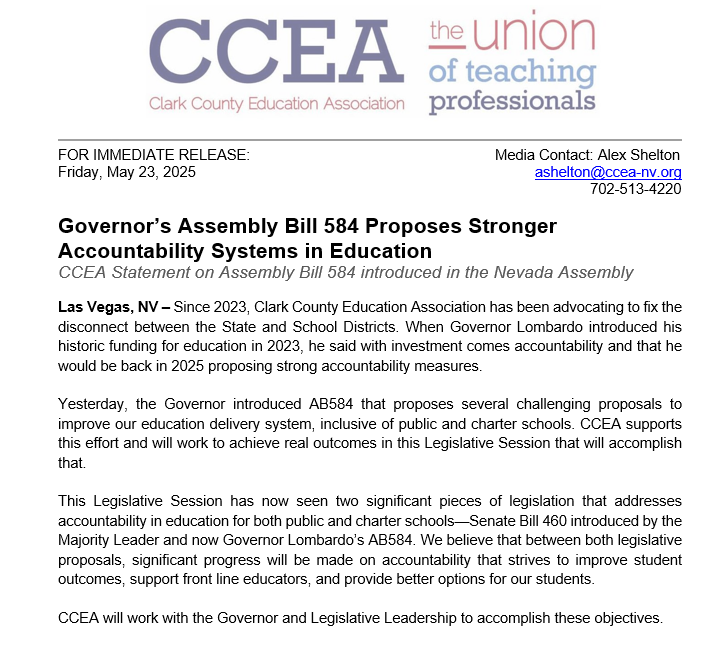 Governor’s Assembly Bill 584 Proposes Stronger Accountability Systems in Education
