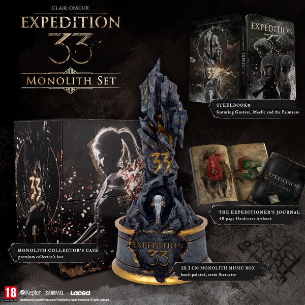 Clair Obscur: Expedition 33 Monolith Set (CE contents only) up for preorder at Laced Records ($119.99) buff.ly/2lMAm9Z 

preorders close on June 12th