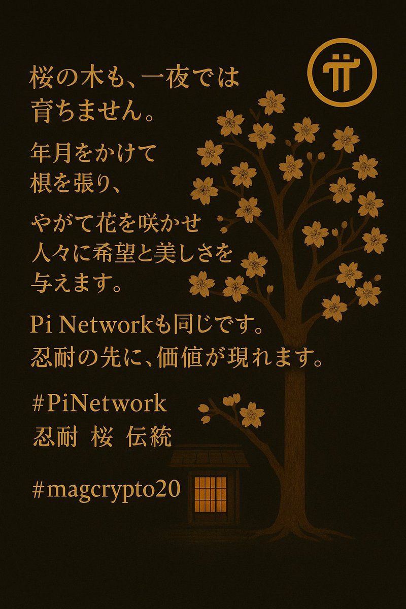 JapanPiNetwork's tweet image. Even a cherry tree doesn't grow overnight.

It takes years to develop roots, but eventually it blossoms, bringing hope and beauty to people.

Pi Network is the same.

At the end of patience, value appears.

#PiNetwork2025
#Patience
#cherryblossom
#tradition
#magcrypto20