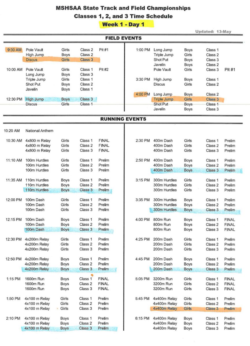 Best of luck to the Varsity Boys and Girls Track and Field teams as they compete at the State Meet today and tomorrow at Jefferson City High School! Go Mustangs!
Live results:
live.pttiming.com/?mid=7998