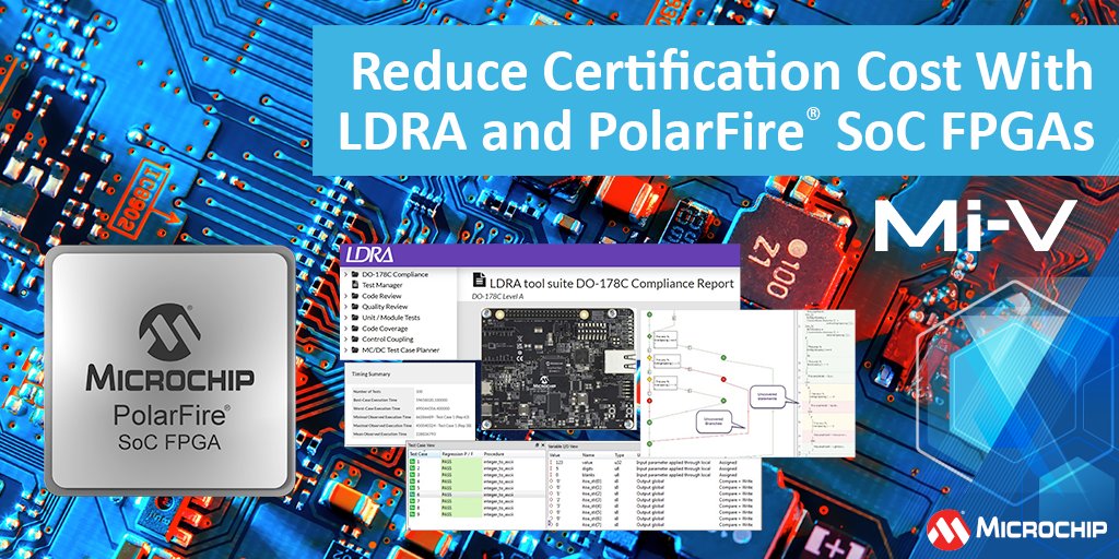 MicrochipTech's tweet image. Certifying embedded applications doesn’t have to be costly or complex. With @ldra_technology and PolarFire® SoC FPGAs, you can achieve safety and security compliance with ease. Get the details here: mchp.us/4jg0IW2. #EmbeddedApplications #Security #FPGAs #SoC #RISCV