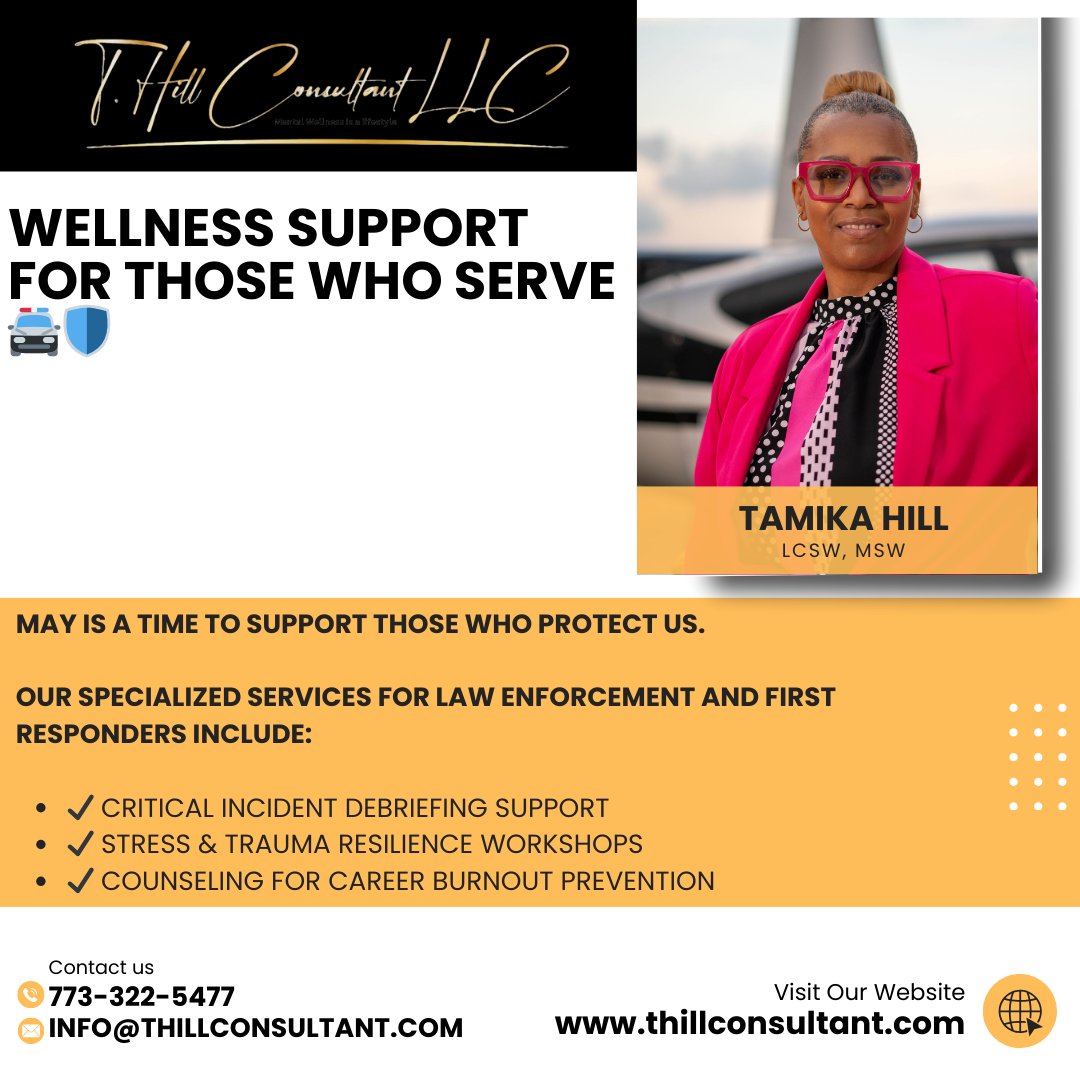 Tamika Hill (@thillconsultant) on Twitter photo Protect their minds like they protect our communities.
π 773-322-5477 | βοΈ info@thillconsultant.com
π thillconsultant.com
#FirstResponderSupport #TraumaInformedCare #MentalHealthAwareness #ThillConsultant Protect their minds like they protect our communities.
π 773-322-5477 | βοΈ info@thillconsultant.com
π thillconsultant.com
#FirstResponderSupport #TraumaInformedCare #MentalHealthAwareness #ThillConsultant