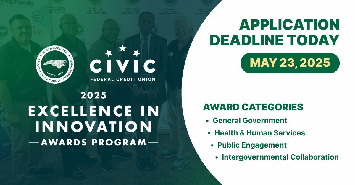 Today is the LAST DAY to submit your county for the 2025 Excellence in Innovation Awards! Winning programs will be celebrated in front of peers from across the state — take this opportunity to highlight your team’s hard work and innovation. Submit here: buff.ly/ZRRo9Am